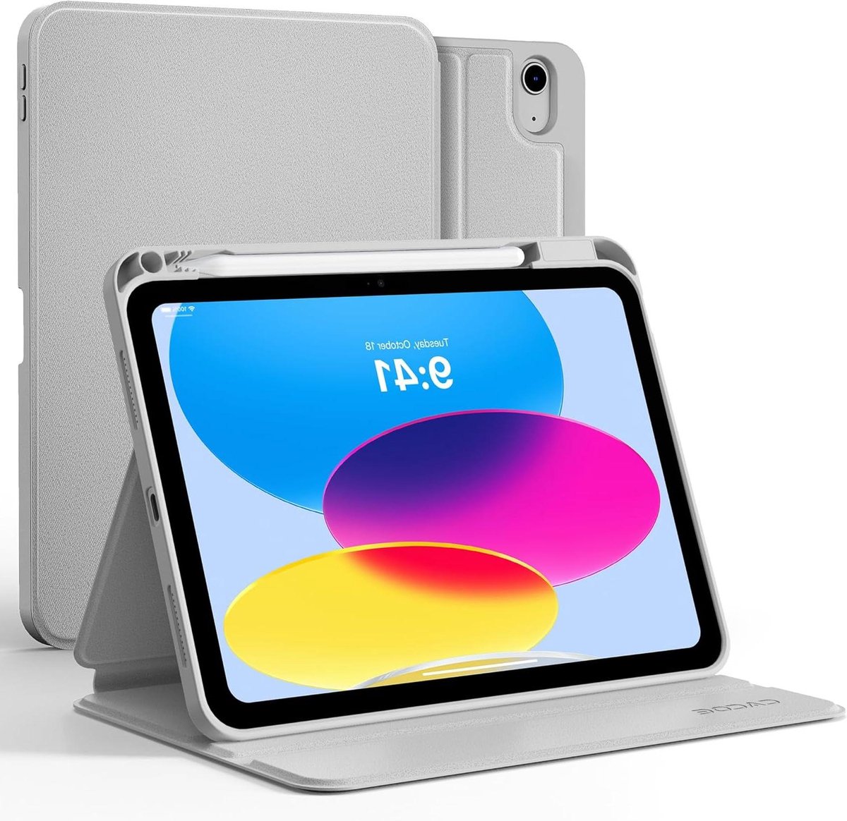 Tablethoes - Beschermhoes - Tablet Bescherming - Ingebouwde Potloodhouder - 11 inch - Lichtgrijs