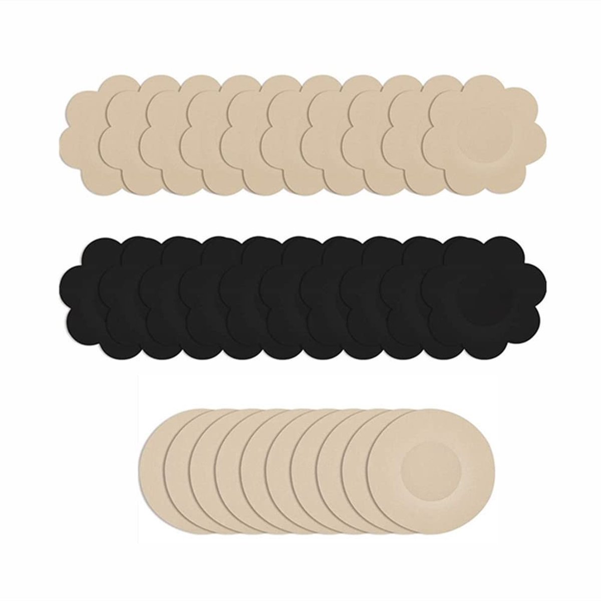 aladdien - Wegwerp Teats Stickers - Nipple Covers - Volledige Bedekking - Maat M - Zwart - Ideaal voor bescherming van tepels - Perfect voor onder s...