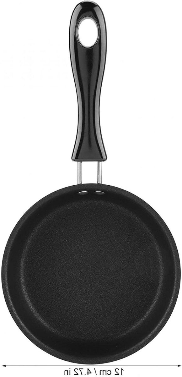 Mini Koekenpan - Anti-aanbak Pan - Ei Bakken - Pure Ijzer Coating - 12 cm Diameter - Zwart