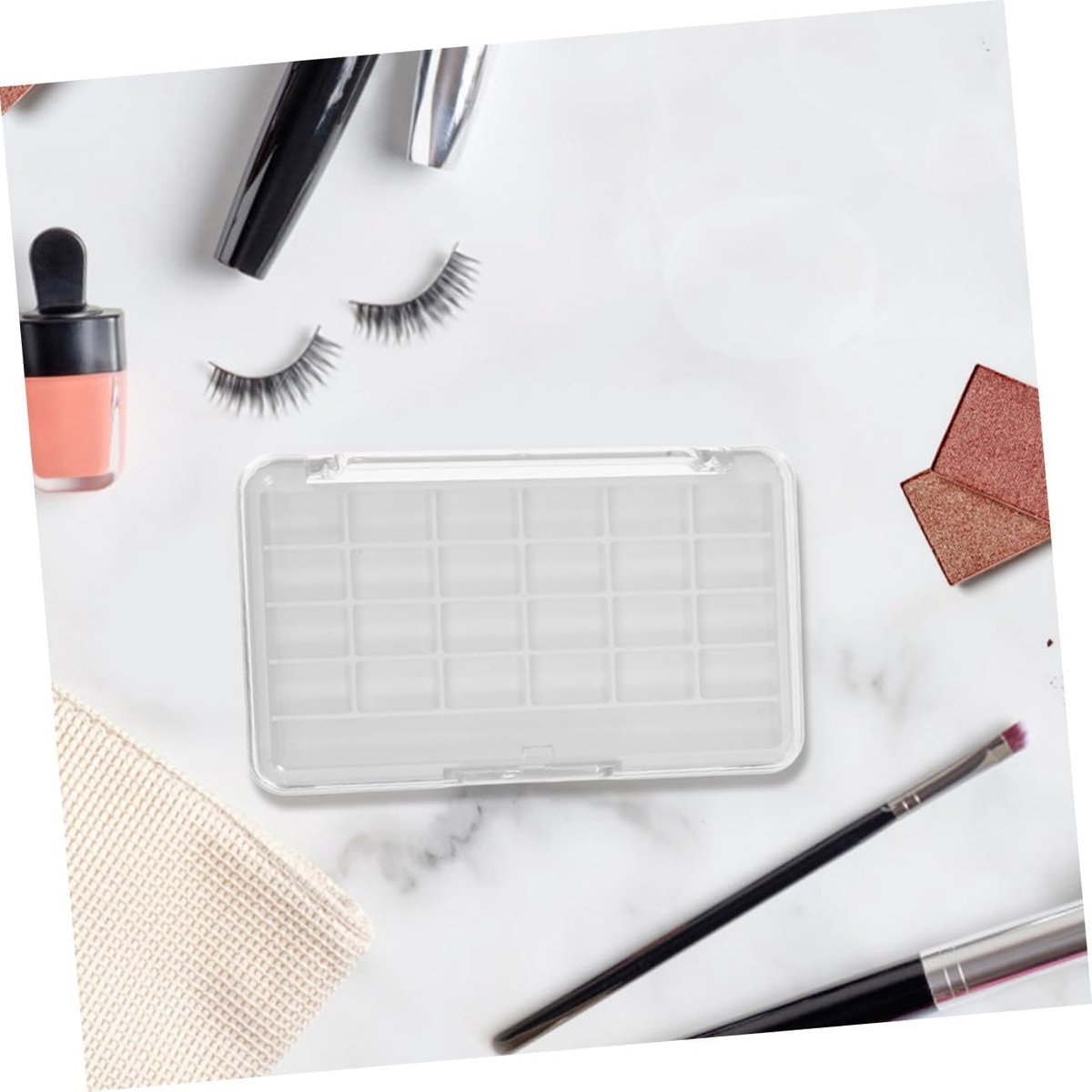 Leeg Make-up Palet - Opbergdoosje - Make-up Organiseren - Transparant Deksel - 2 Stuks - Wit