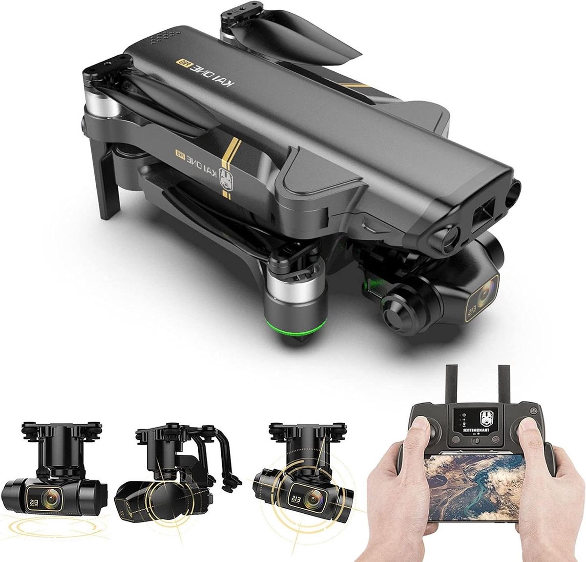 RC Drone - Quadcopter - Luchtopnames Maken - 3-assige Stabilisatie - 1200m Bereik - Zwart