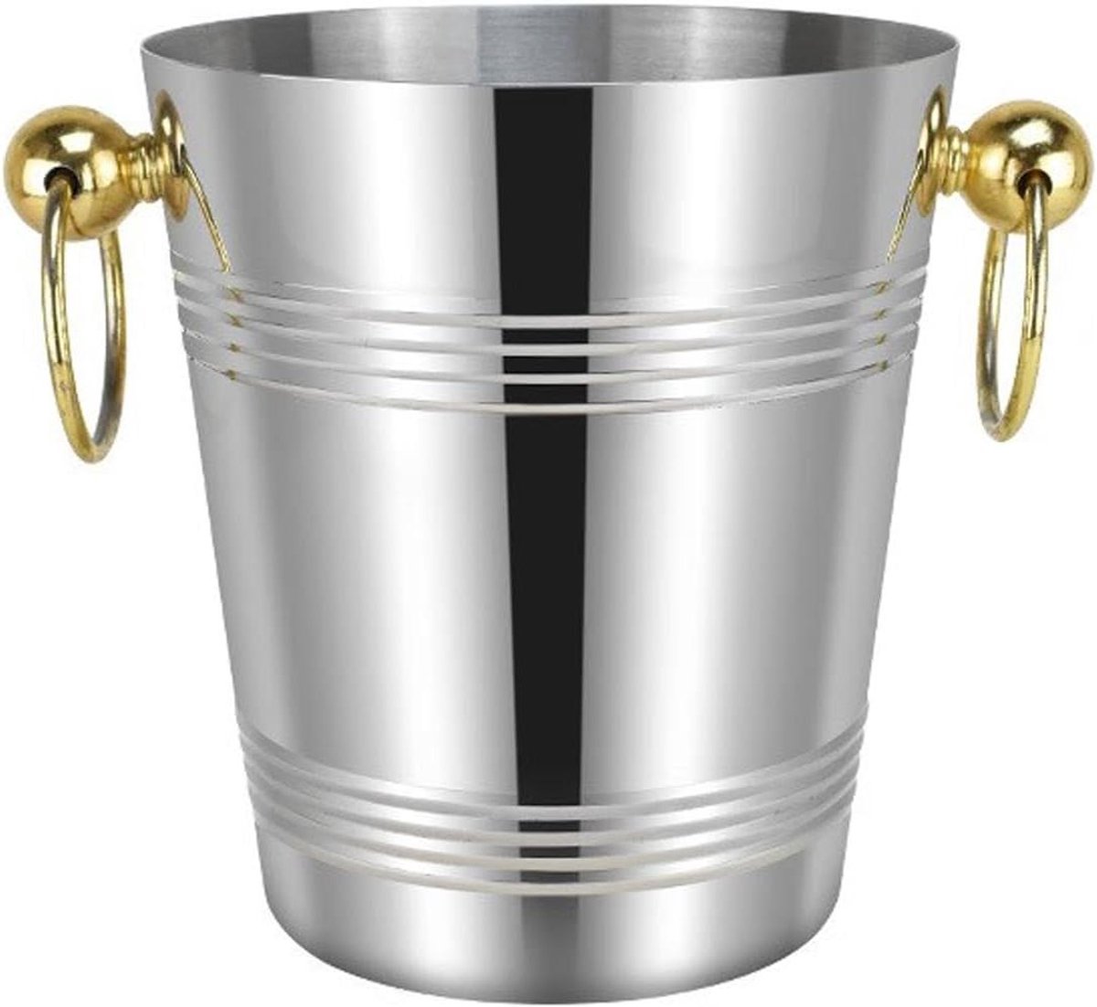 IJsemmer - Drankkoeler - Dranken Koelen - Gouden Handgrepen - 15x18x11cm - Zilver