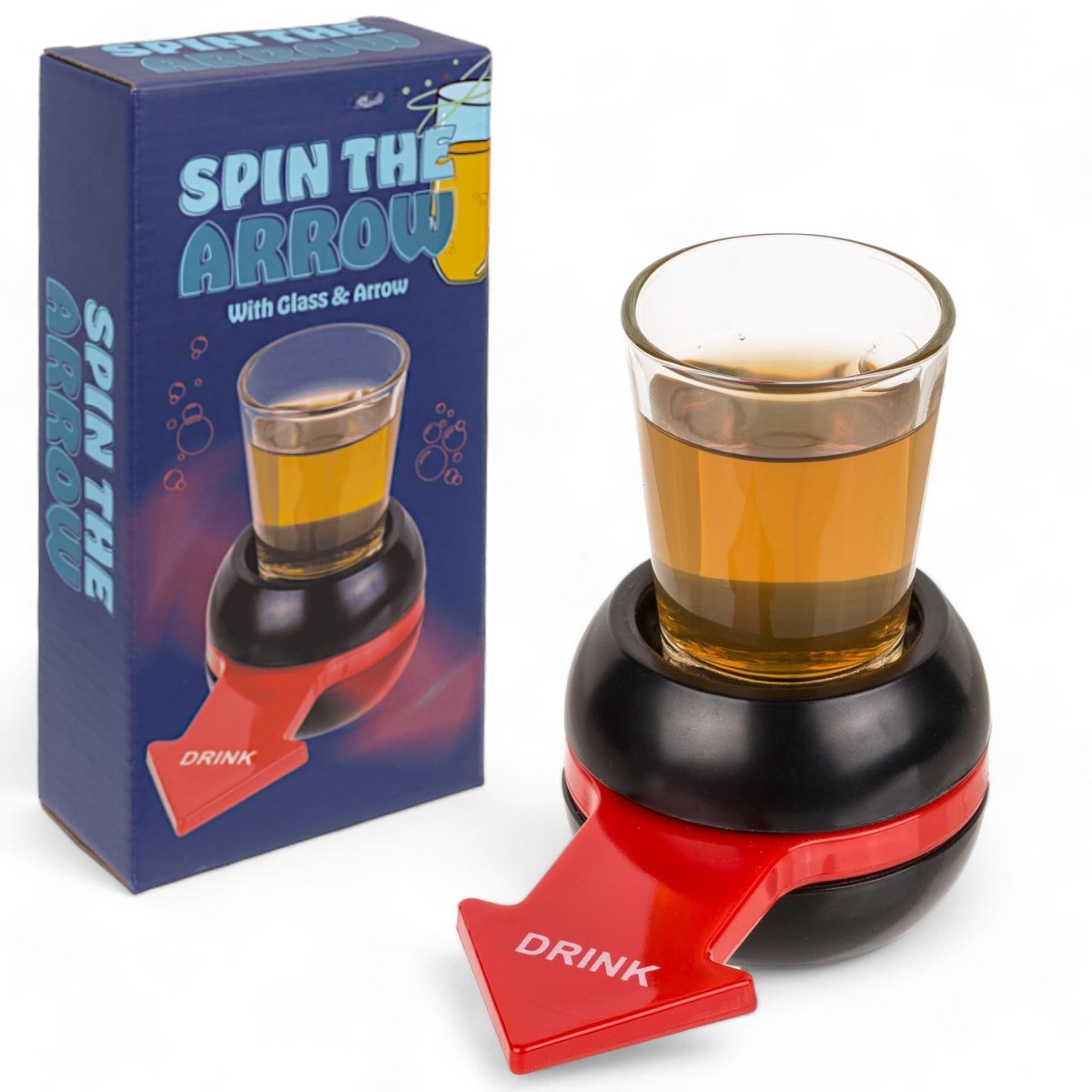 aladdien - Drinkspel - Spin de Pijl - Shotglas Set - Feestjes en Verjaardagen - Gezelschapsspel - Leuke Activiteit - 6 Shotglazen