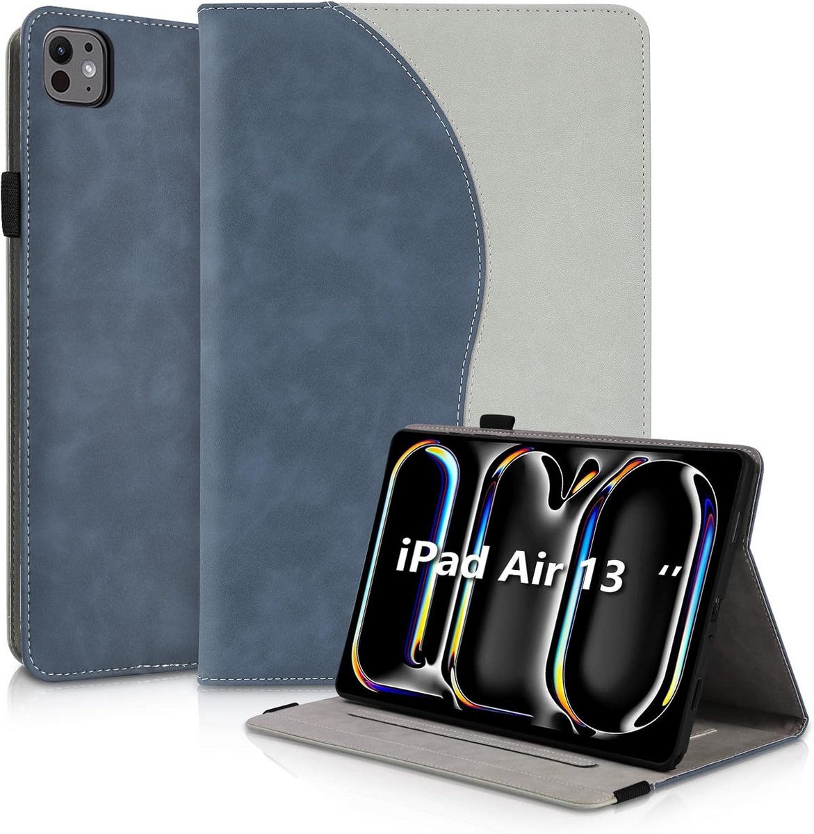 Hoesje voor iPad Air 13 Inch 2024 (M2) met Standaard en Penhouder - Ultra Dun Blauw Beschermhoes