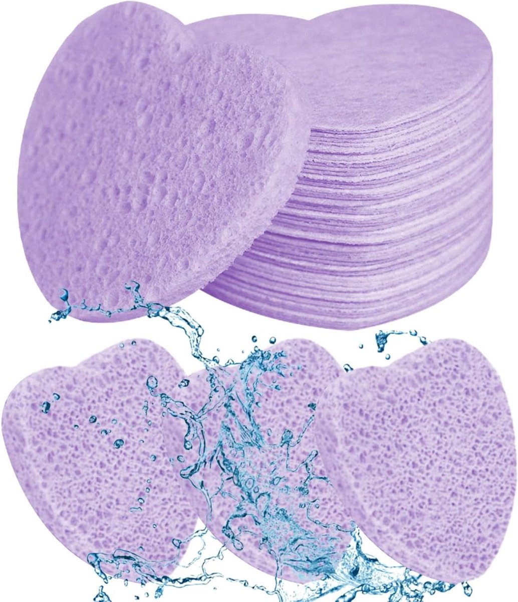 Gezichtssponzen Hartvorm - Make-up sponzen - Dagelijkse reiniging - Zacht en zacht materiaal - 7 x 6 cm - Roze