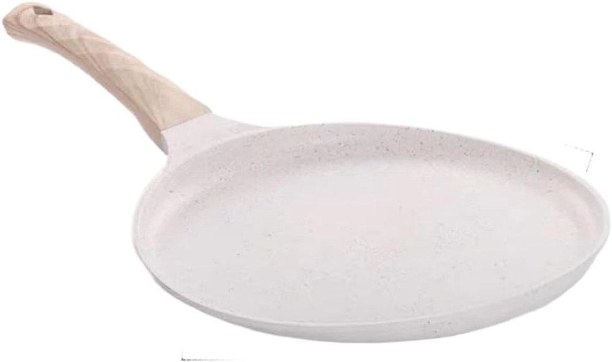 Pannenkoekenpan - Koekenpan - Ontbijt Bereiden - Effectieve Warmtegeleiding - 28 cm - Wit