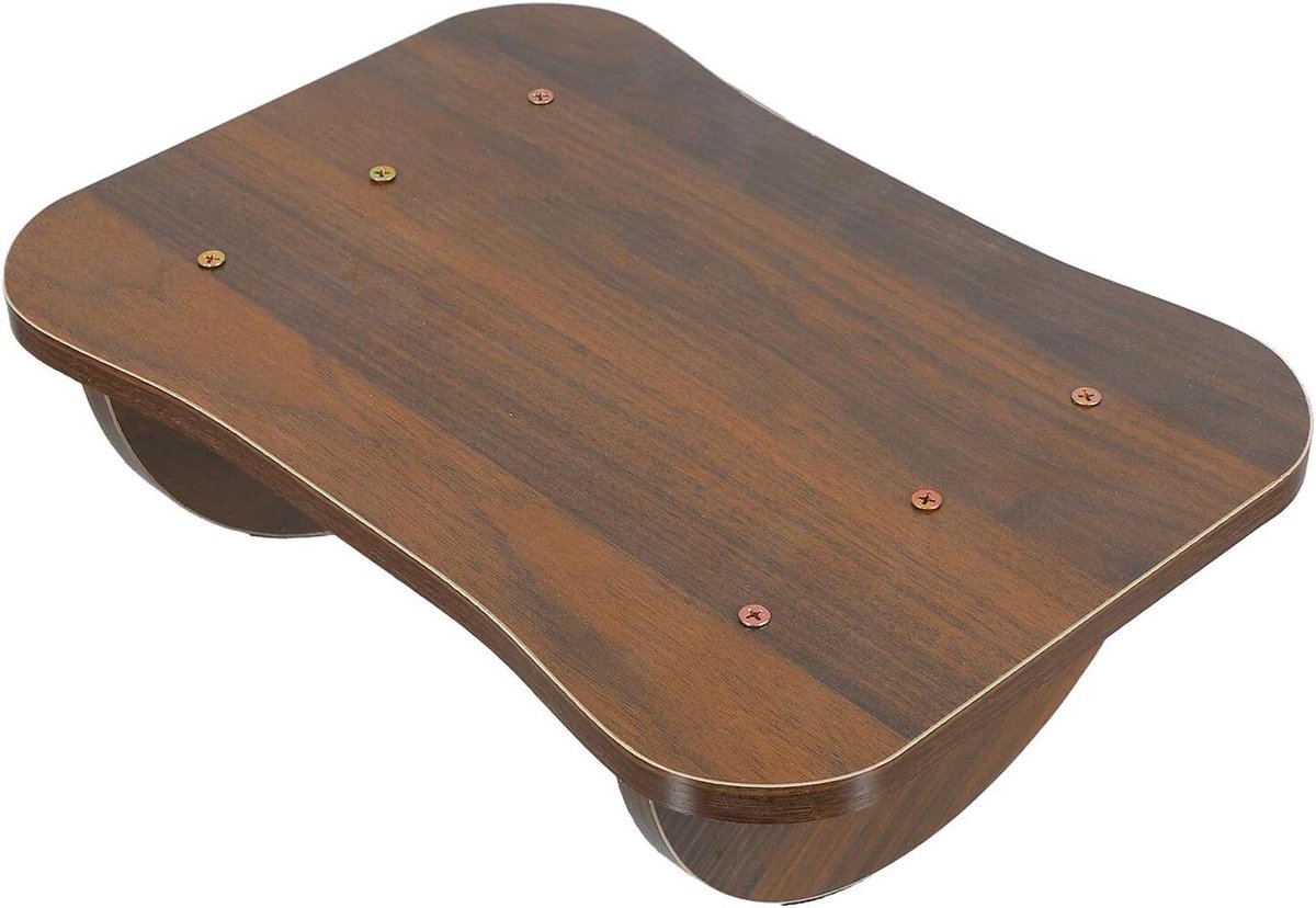 Ergonomische Voetensteun - Houten Voetenbank - Zithouding Verbeteren - Schommelend Ontwerp - 34 x 24 cm - Lichtbruin
