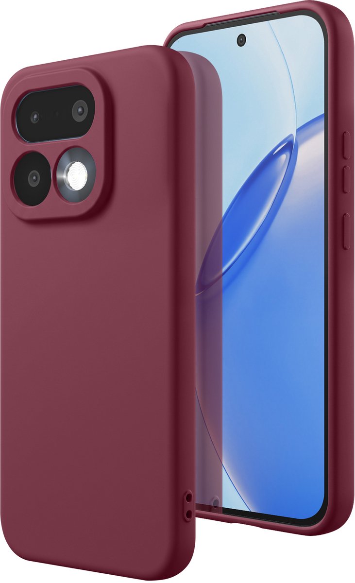 Avizar Hoesje Geschikt voor Realme 16 Pro Soft Touch Silicone Fast Cover, Bordeaux