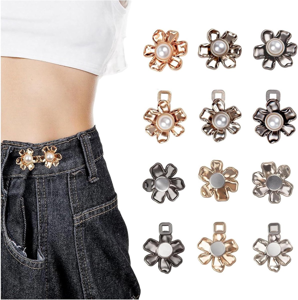 Broches Set - Kleding Clips - Outfit Aanpassen - Niet Gelast Ontwerp - 12 Stuks - Bloemvorm