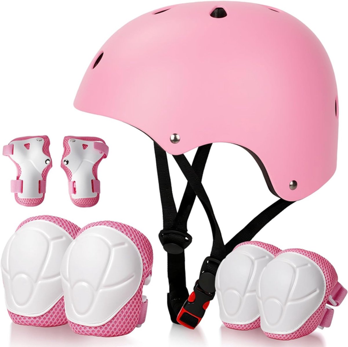 Kinderbeschermingsset - Kind Beschermingsset - Beschermingsset - Beschermingsuitrusting voor rolschaatsen - Beschermingsuitrusting voor fietsen - Sportbeschermingsuitrusting - Roze - ABS/EPS