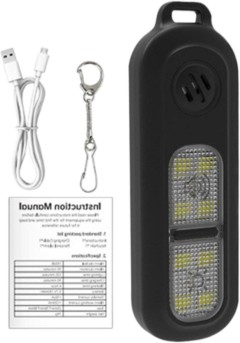 Persoonlijk Alarm - Veiligheidssleutelhanger - Noodsituaties - 130 dB Geluid - 8 x 2.5 cm - Zwart