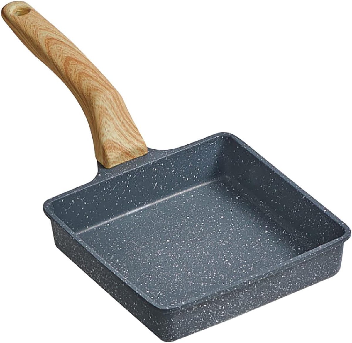 Omelet Pan - Koekenpan Ei - Ontbijt Maken - Anti-aanbak Coating - 15.5cm Vierkant - Zwart