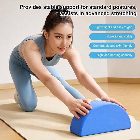 Yogablokken Set - Pilates Hulpmiddel - Balans Training - Hoge Dichtheid Schuim - 25 x 13 x 8 cm - Blauw — afbeelding 2
