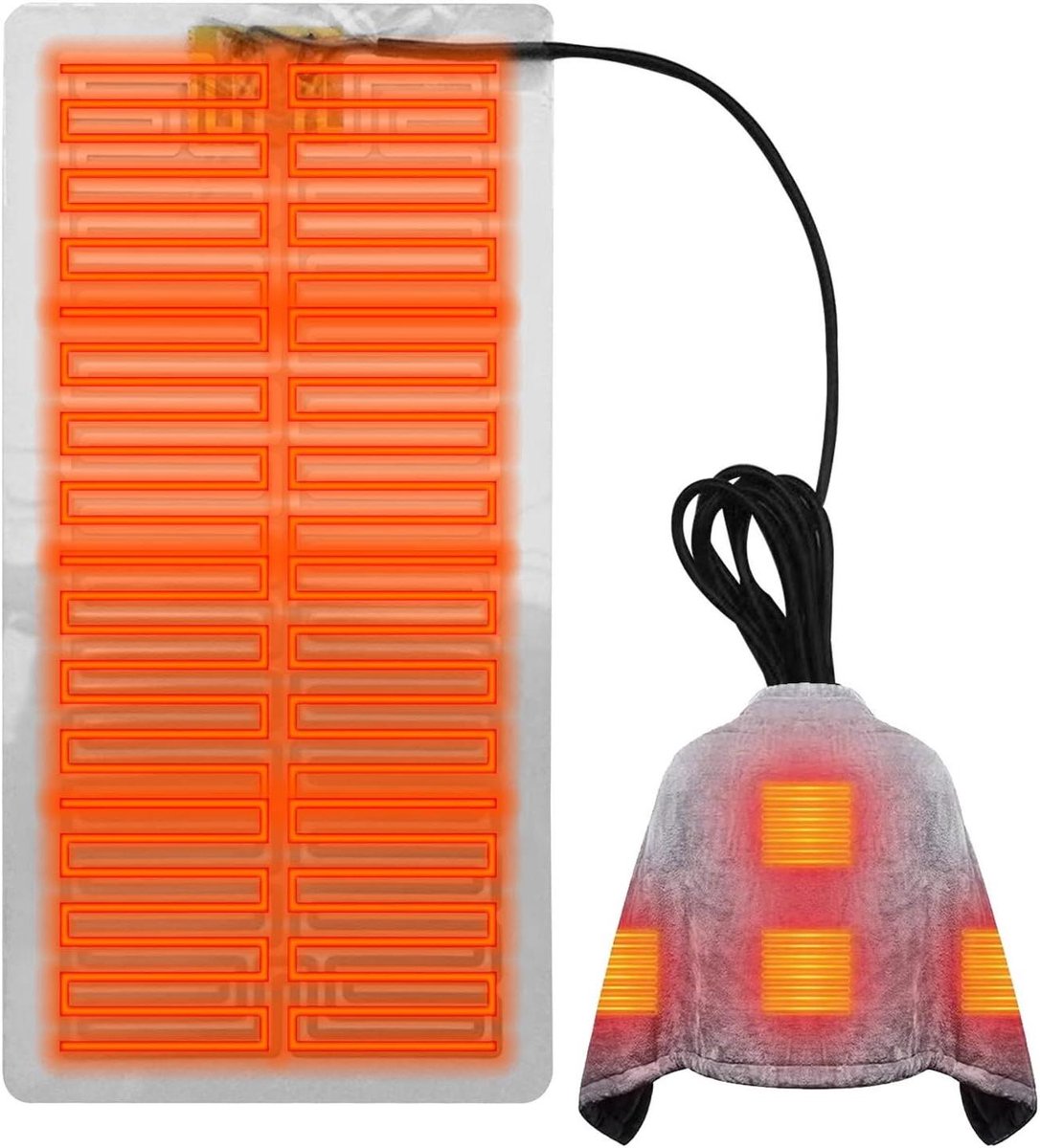 Verwarmingsfolie - Verwarmingskussen - Warm Houden - USB Aangedreven - 10x21CM - Zwart