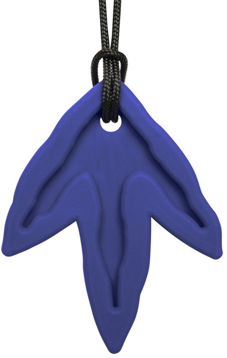ARK Therapeutic kauwketting dinosaurus sporen donkerblauw sensorisch speelgoed.
