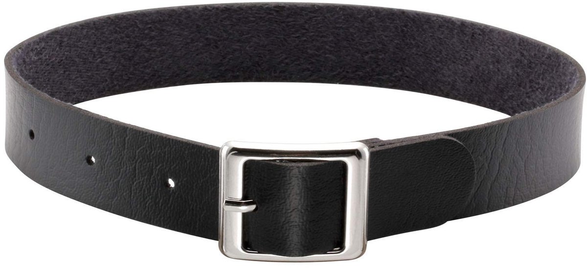 aladdien - Retro Punk Halsband - Verstelbare Leren Kraag - Zwart - Voor Vrouwen - Perfect voor Bikers - Unieke Hart en O-Ring Detail