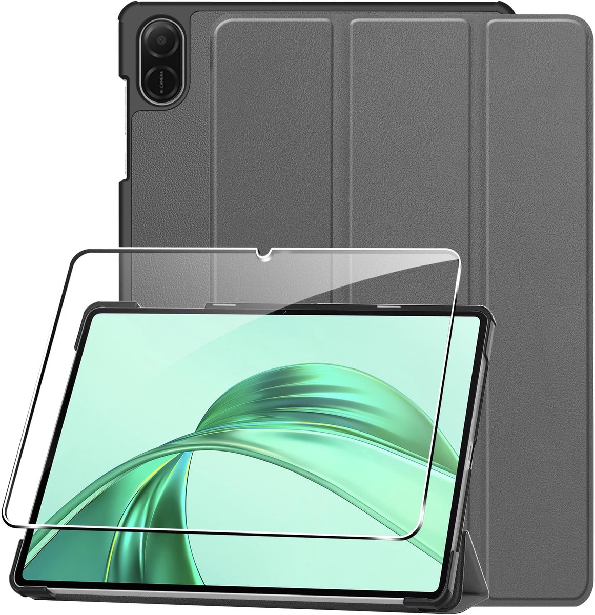 aladdien - Beschermhoes - Tablet Bescherming - Volledige Bescherming - Grijs - Displaybescherming - Geschikt voor Honor Pad X8a 11 inch 2024 - Leer