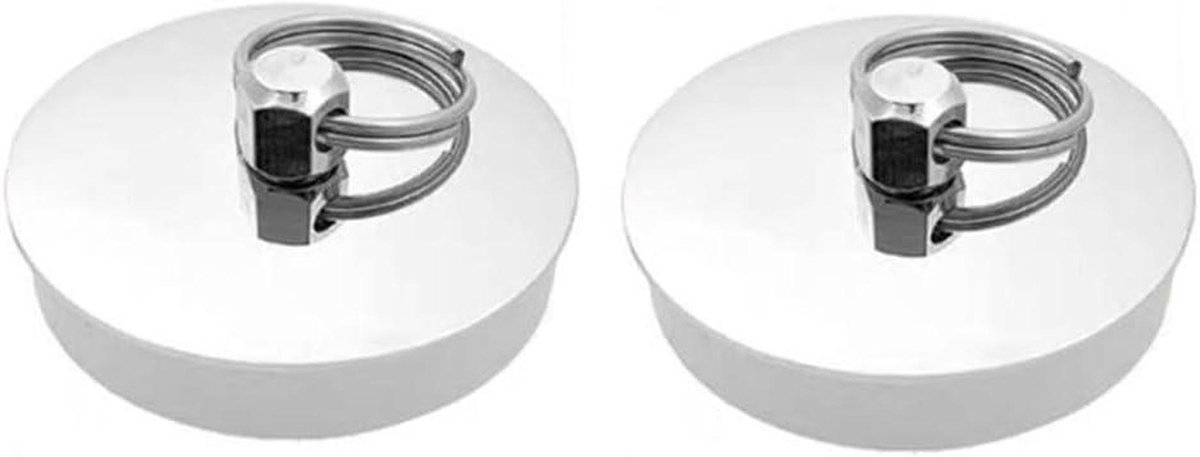 Afvoermand RVS - Gootsteenplug Set - Afvoer Beschermen - Roestvrij Staal - 2 stuks 46/56mm - Zilver