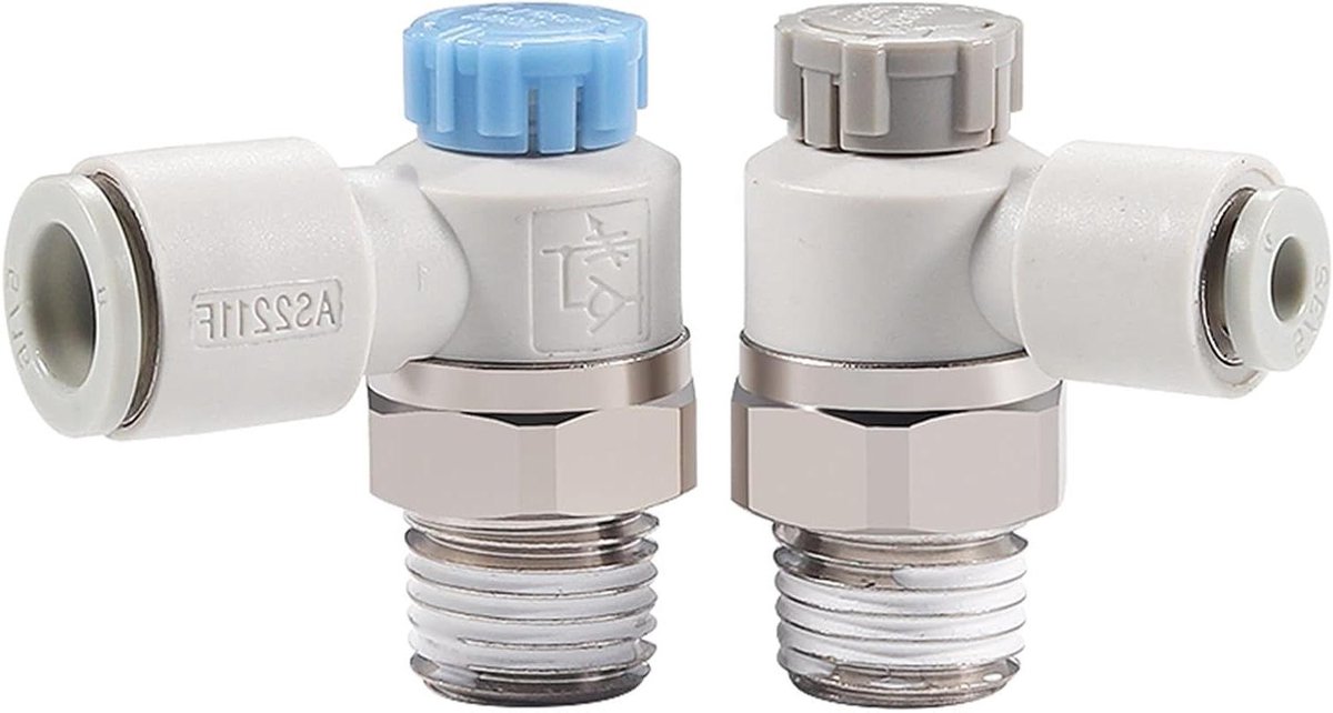 Flow Control Valve - Speed Controller - Luchtstroom Reguleren - Zelfvergrendelend Mechanisme - 1 Stuk - null