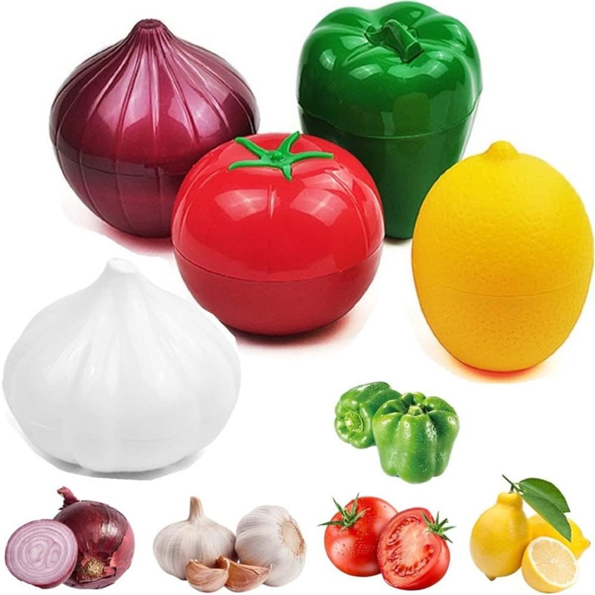 5 Stuks Herbruikbare Fruit- en Groentebewaarcontainers voor de Koelkast - Opslagbakken voor Groenten, Fruit en Kruiden