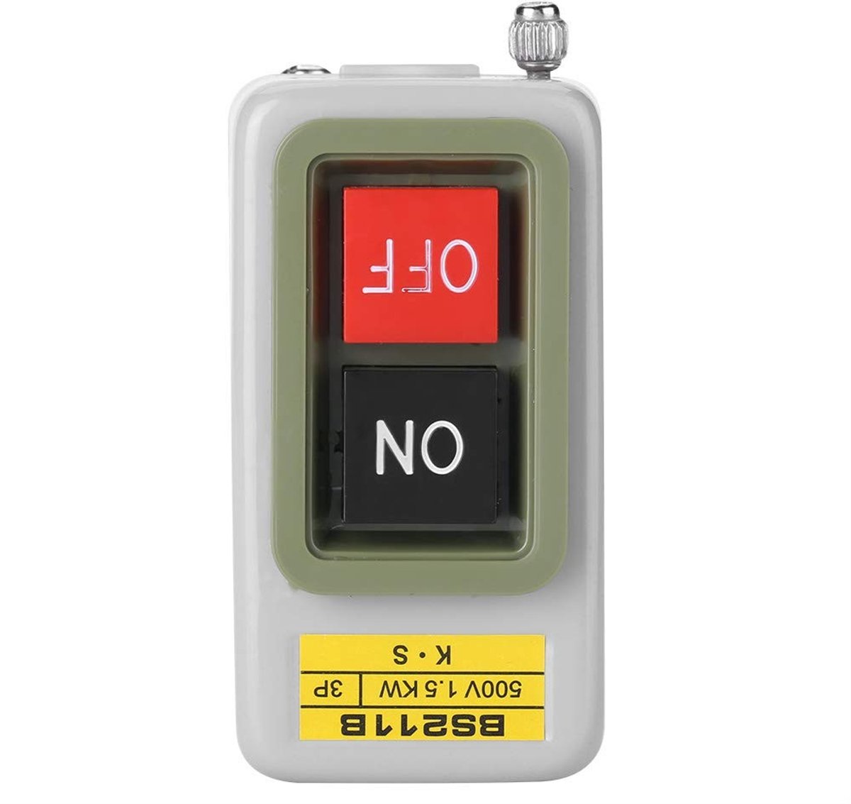 aladdien - 380V-knopschakelaar - Drukknopschakelaar - Zelfsluitend ontwerp - Compact formaat - 3P aan/uit-schakelaar - Geschikt voor industriële toe..