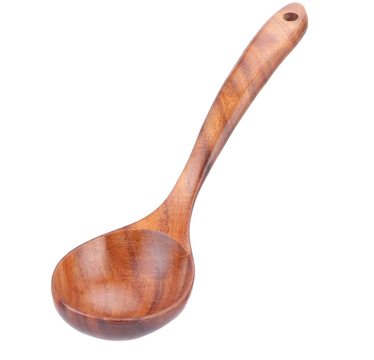 aladdien - Houten Soeplepel - Diepe Lepel met Lange Handgreep voor Koken en Serveren - Perfect voor soep en stoofschotels - Duurzaam teak hout - Ges..