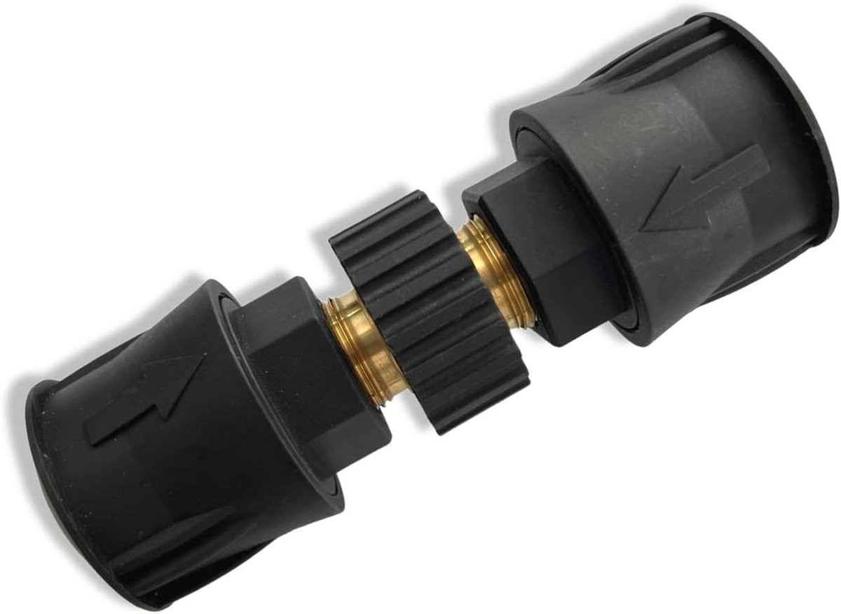 Drukspuit Koppeling - Snelle Connector - Huis en Tuin - Dubbele M22 Adapter - 2 Stuks - Zwart