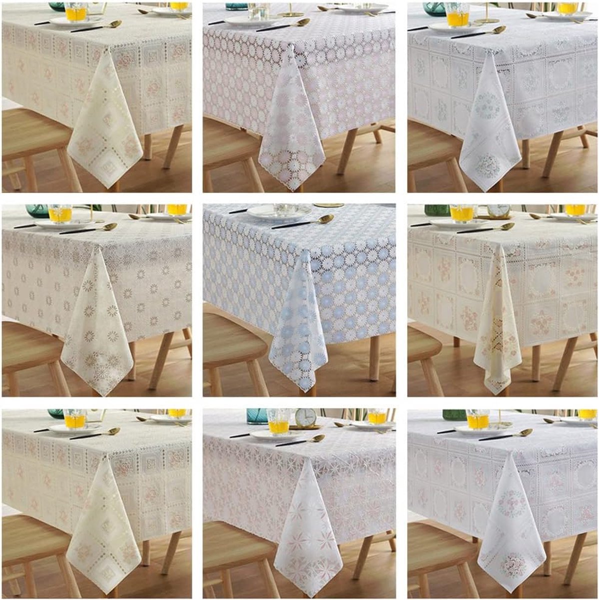 Tafelkleed - Tafelbeschermer - Eettafel Dekken - Veegschoon PVC - 135x220 cm - Beige
