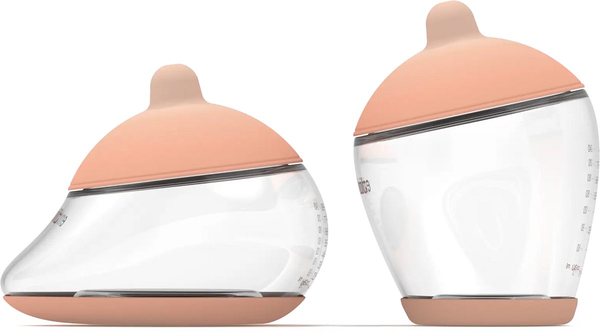 Emulait Starterkit - Classic Babyfles + Anatomy Babyfles - Kleur: Fair - Maat: 2 - 240 ml - Incl. flessenborstel - borstvormig
