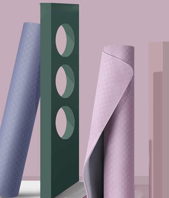 Yogamat Fitnessmat - Oefenmat Pilates - Sporten Thuis - Milieuvriendelijk TPE Materiaal - 185 x 80 cm - Hyacint Paars van Yogamat — afbeelding 3
