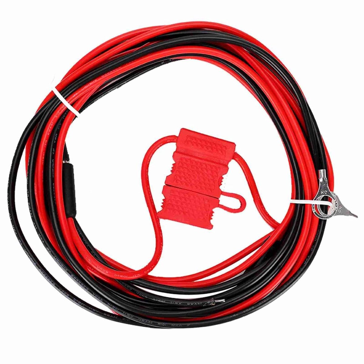 Netsnoer Zekering - Voedingskabel Adapter - Mobiele Radio - Duurzaam ABS Metaal - 12V - Zwart Rood