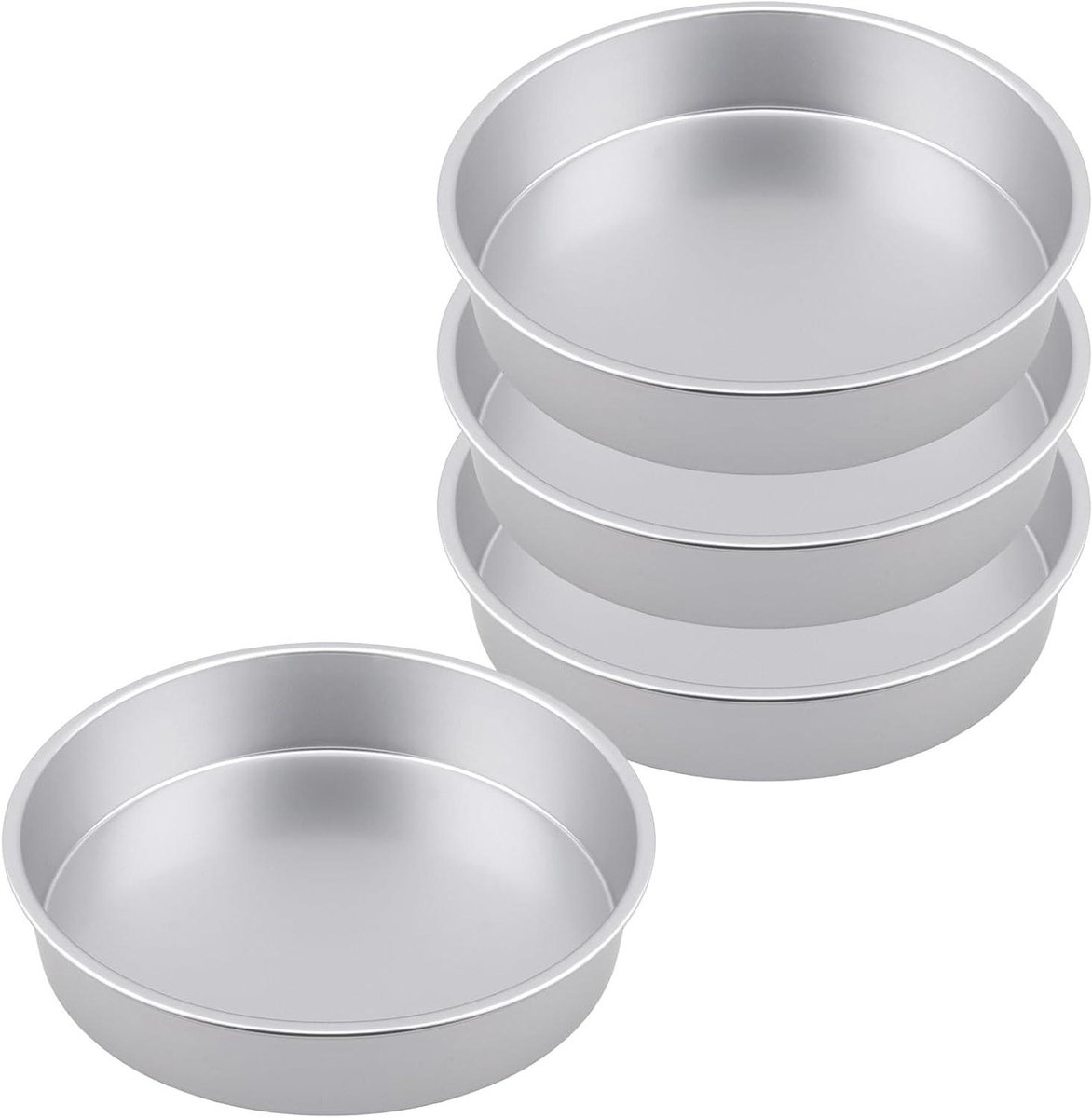Ronde bakvorm - Taartvorm set - Taarten bakken - Anti-aanbaklaag - 24 cm diameter - Zilver