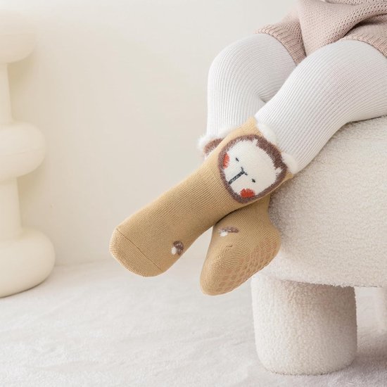 5 Paar Dikke Katoenen Babysokken Antislip - Warm en Comfortabel voor Jongens en Meisjes — afbeelding 4
