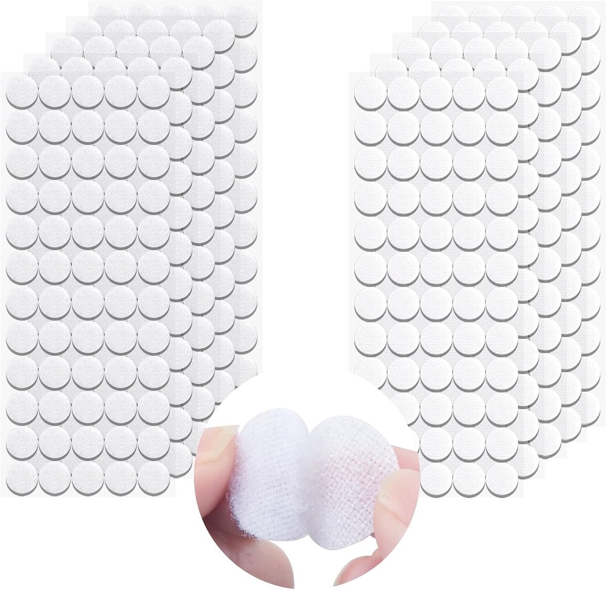 Self-Adhesive Ronde Witte Tape 20 mm - 600 Stuks - Ideaal voor School, Huis en Creatieve Projecten