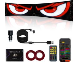 Looklight 2 stuks Devil Eyes, led-ogen voor vrachtwagen en auto (12 x 59,5 cm), flexibel led-loopschrift, programmeerbaar, afstandsbediening & bluetooth-app-bediening, geschikt voor autoladen, thuis