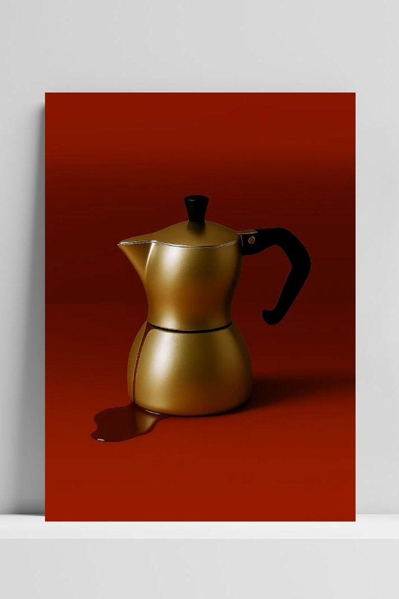 Moka Pot Poster - Drank Posters - Koffie - Ketel - Espresso - Metalen Wandbord - Met Ophan
