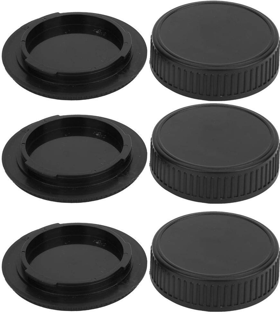 Store_8 - Camerabehuizingsdeksel - Lensdekselset - Duurzaam plastic - Zwart - Beschermkap - Geschikt voor Pentax PK-camera - 3 stuks
