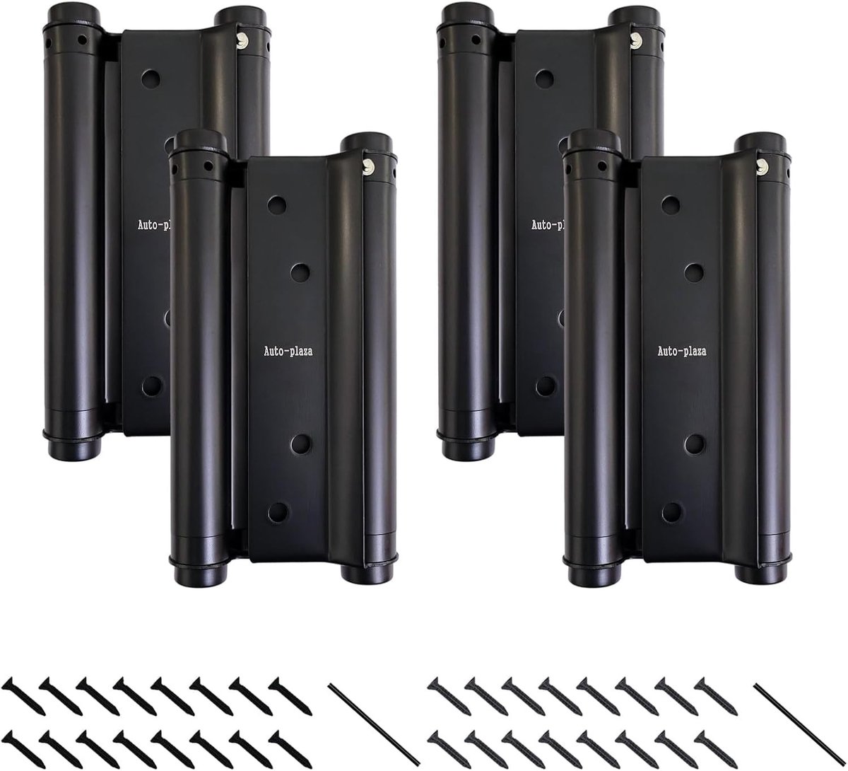 Stalen Dubbele Actie Scharnieren voor Swingdeuren - Zelfsluitend 150mm (Zwart)