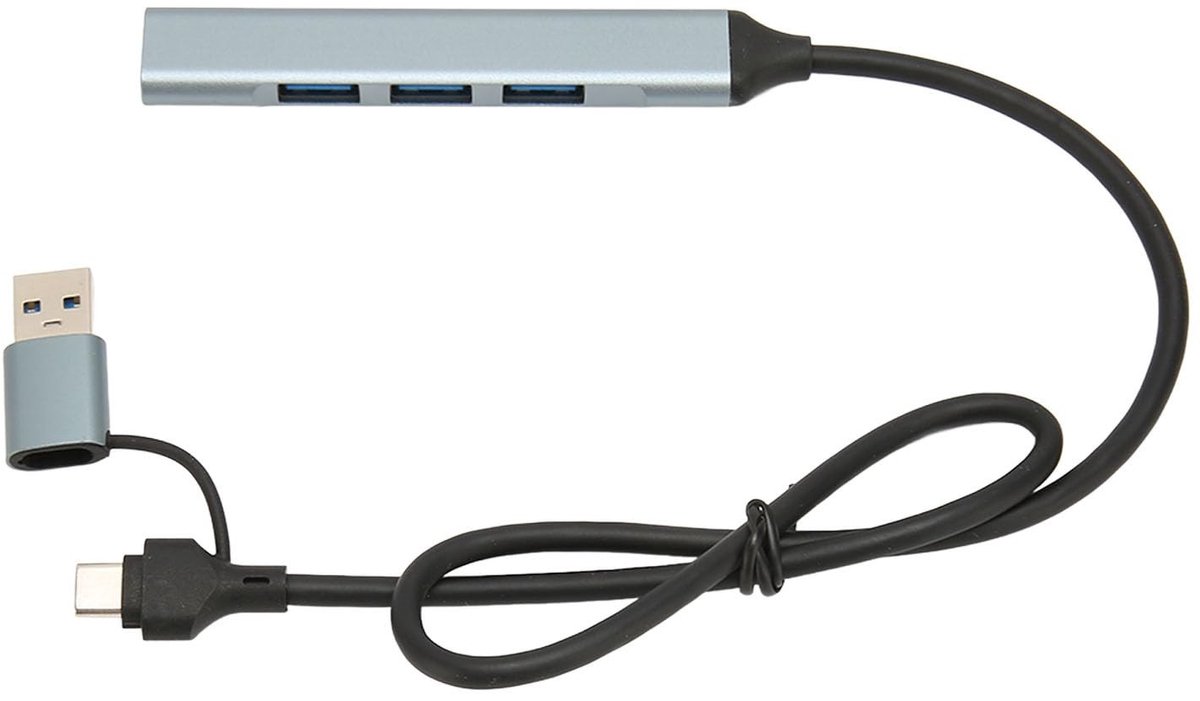 aladdien - 4-poorts USB 3.0-hub - USB C-dockingstation - Hoge overdrachtssnelheid - Compact formaat - Ideaal voor desktop en laptop - Eenvoudig aans..