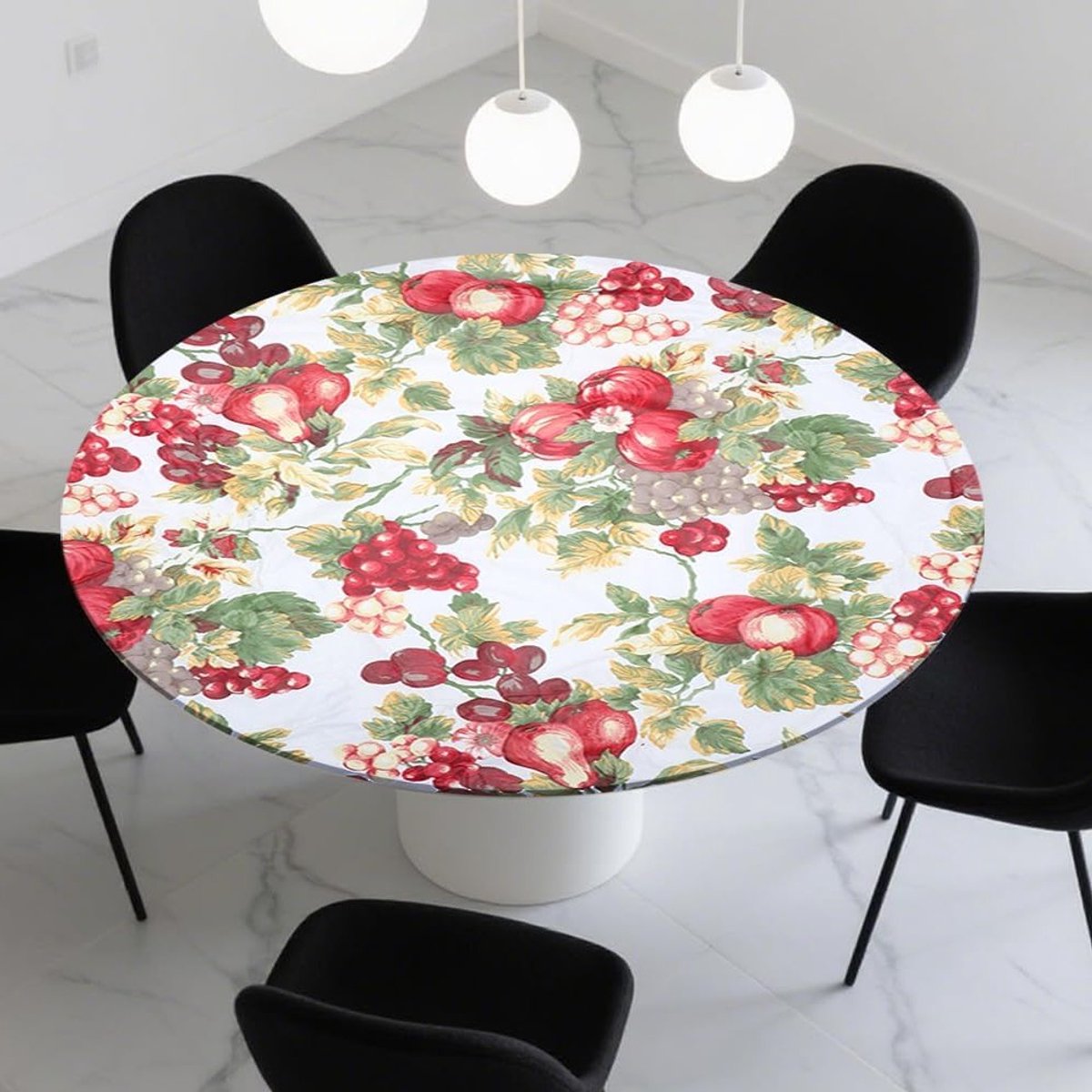 Weerbestendig Ronde Tafelkleed van 60 inch met Elastische Band voor Buiten - Perfect voor Tuinfeesten en Picknicks, Waterdicht en Onderhoudsvriendelijk