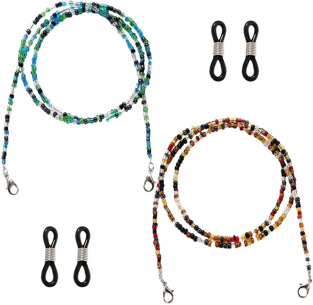 aladdien - Parelbrillenkettingen - Antislip brillenketting - 72 cm - Verstelbare brillenketting - Uniseks - Meerkleurig