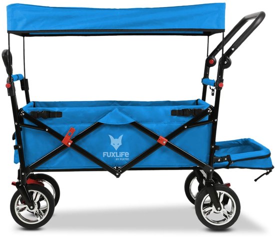 FUXLIFE by FUXTEC CT800 Bolderkar Handkar - Opvouwbaar - Turquoise | Ideaal voor Strand, Festival & Boodschappen - Transportwagen - Max. 75kg