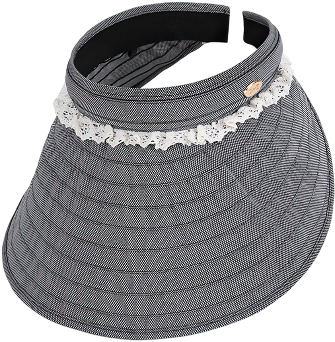 Topmelon Zonnehoed Dames -Opvouwbare Visor - 2 in 1 zonnehoed/hoofdband - Rolbaar Hoofdband Zonnehoed Grijs