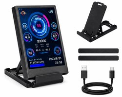 Gamers Mini Scherm – 3,5 Inch – Systeemmonitor voor Desktop – Statistieken en Temperatuurweergave – Inbouwbaar – IPS Display