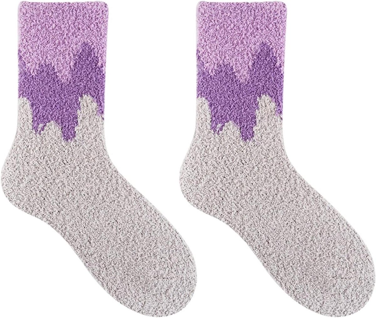 Fuzzy Sokken - Dames Pantoffels - Thuis Ontspannen - Zacht Coral Fleece - Medium - Diverse Prints