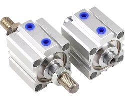 Compacte Cilinder - Dubbelwerkend Pneumatisch - Industriële Automatisering - Aluminium Legering - 40mm Slag - Zilver