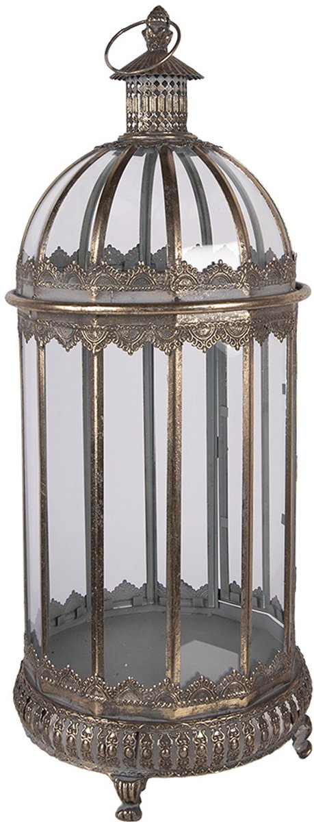 Clayre & Eef Lantaarn Ø 28x69 cm Bruin Metaal