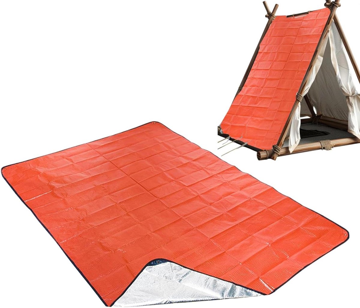 Thermische Dekens Survival - Reddingsdeken Tarp - Outdoor Bescherming - Warmte Reflecterend - 137 x 213 cm - Oranje