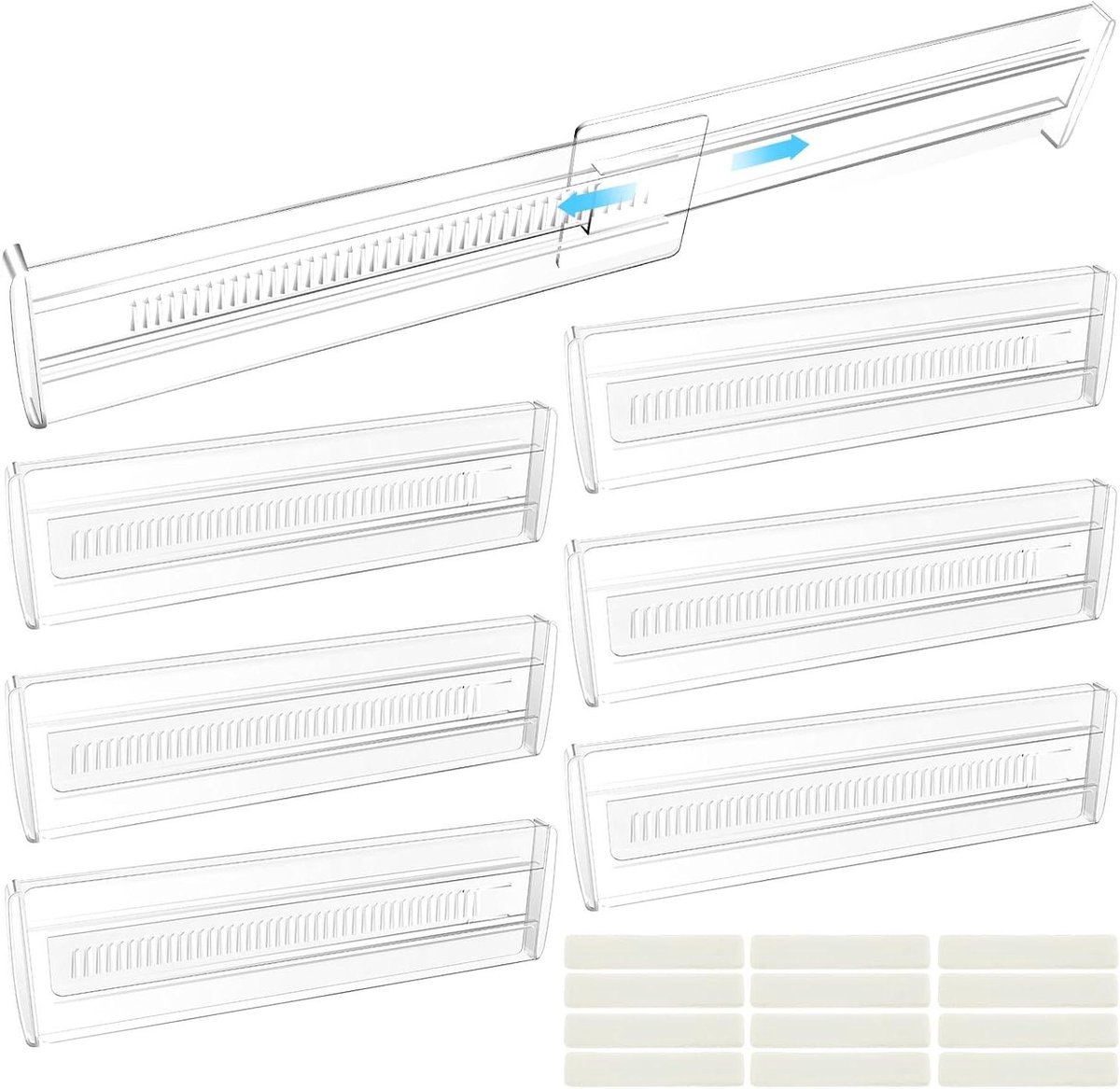 Ladeverdelers - Lade-organizers - Orde Scheppen - Verstelbaar - 6 stuks - Transparant