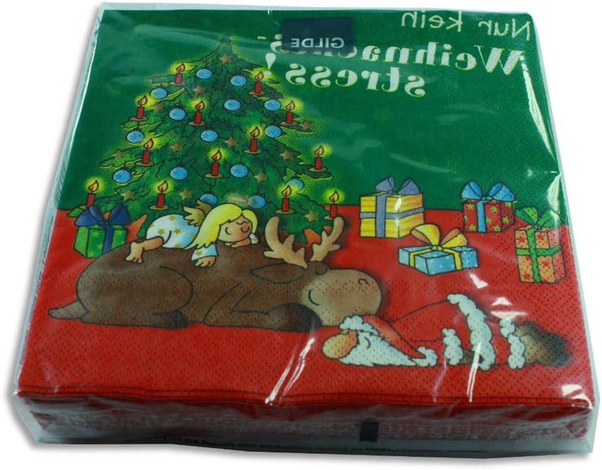 Kerstservetten - Feestelijke servetten - Tafeldekking - Kerstthema - 100 stuks - Wit